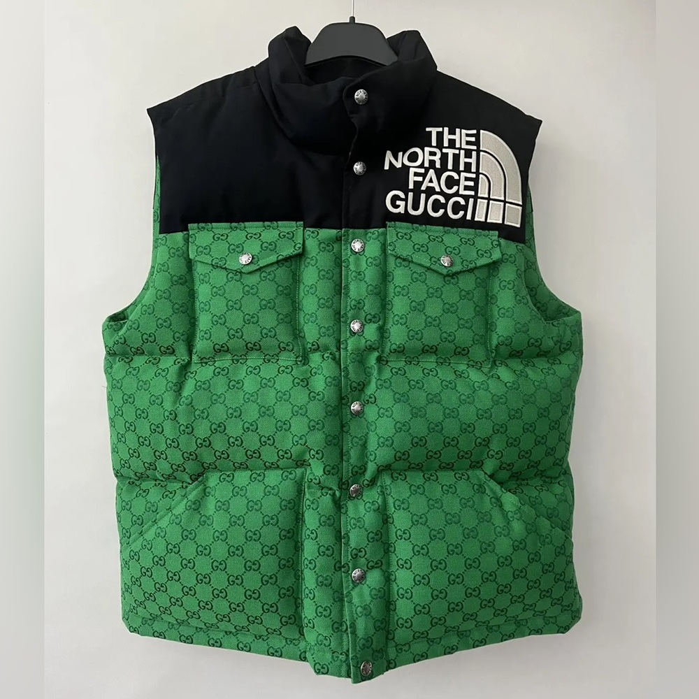 The North Face x Gucci Green & Black Puffer Vest sz Large